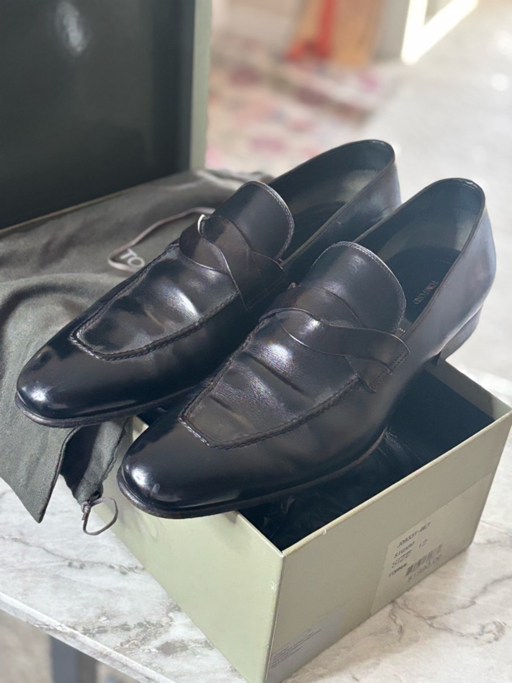 EUC TOM FORD Men's Black Italian Leather Loafers SIZE 12